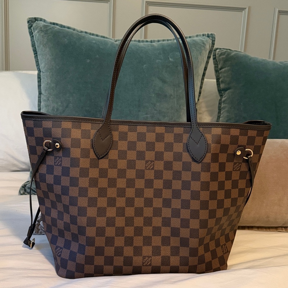 Louis Vuitton Damier Ebene Tote with Red Lining